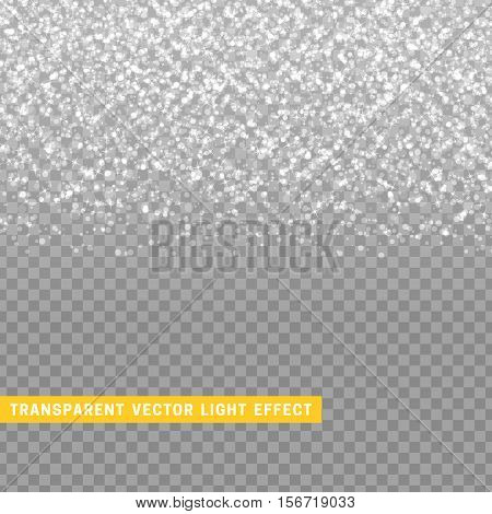 light effect gray with silver texture glowing rain of confetti. Glitter particles shining stars. Christmas background Bright design element. Xmas decoration luxury greeting card