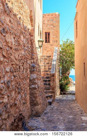 Monemvasia the medieval town in Peloponnese, Greece