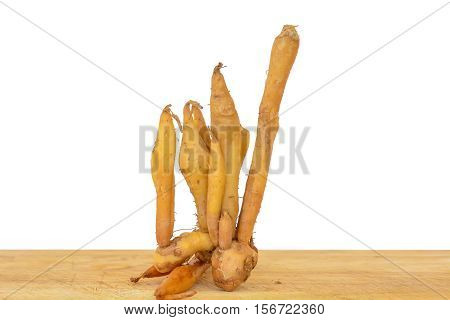 Galingale On The Chopping Board Wood