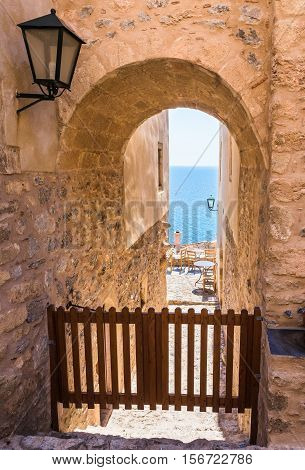 Monemvasia the medieval town in Peloponnese, Greece
