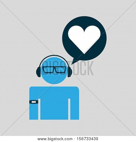 silhouette wearable technology love heart vector illustration eps 10