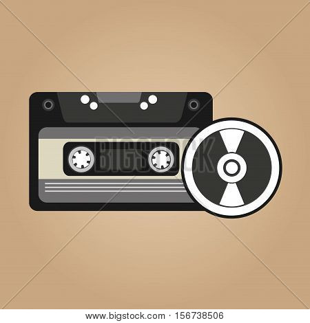 cassette vynil disk retro vector illustration eps 10