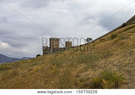 Genoese fortress in Sudak Crimea. The going up to the consular castle.