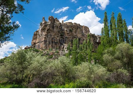 Ihlara Valley is a 16 km long gorge cut into volcanic rock in the southern part of Cappadocia Turkey