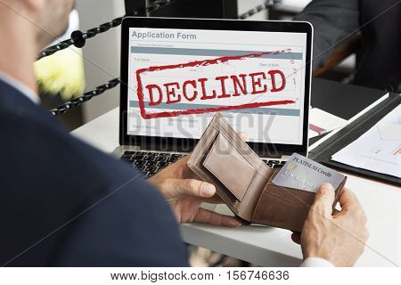 Declined Deny Reject Stamp Concept