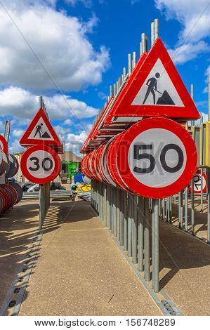 Work In Progress Speed Limit Signs
