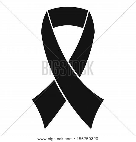 Breast cancer awareness ribbon icon. Simple illustration of breast cancer awareness ribbon vector icon for web design