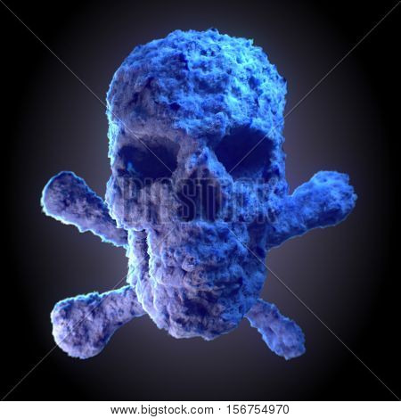 Abstract skull shape dark cloud 3d rendering