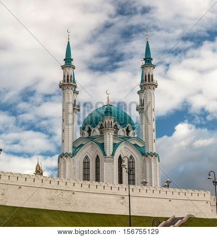 Kul Sharif Mosque in Kazan city. Tatarstan Russia. Autumn 2016