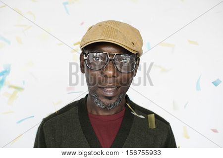 African Man Smiling Sneer Portrait Concept