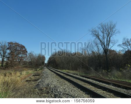 Railroad Tracks in fall  bordering Stoney Ridge in Kettle Moraine Southern Unit