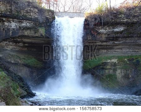 Bottom Of Minnehaha Falls In Minnesota