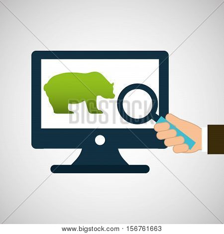 concept stock exchange bear icon design vector illustration eps 10