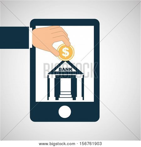 concept saving money bank building vector illustration eps 10