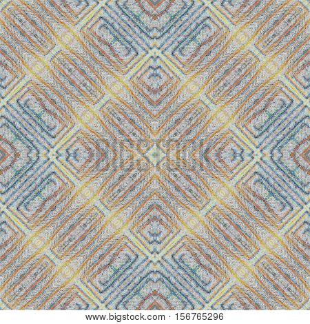 Soft grunge colorful pattern. Collage with hand made pastel lines. Batik background backdrop. Boho style stylization kaleidoscope montage