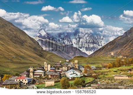 Ushguli village museum in Svaneti.  Upper Svaneti - UNESCO World Heritage Site. Georgia, Europe.