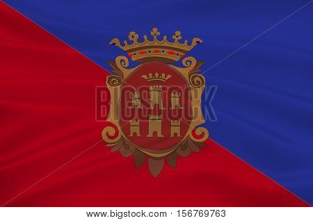Flag of Campobasso is a city and comune in central-southern Italy. 3d illustration