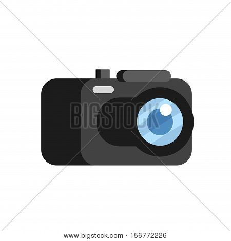 Flat style camera vector icon illustration. Photo camera object