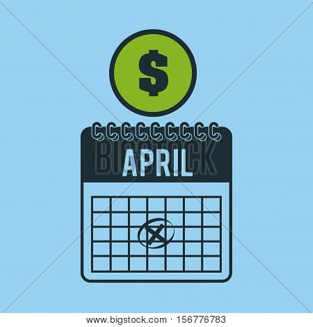 hand putting coin planning tax vector illustration eps 10