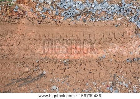 Wheel trak car on the rock and sand