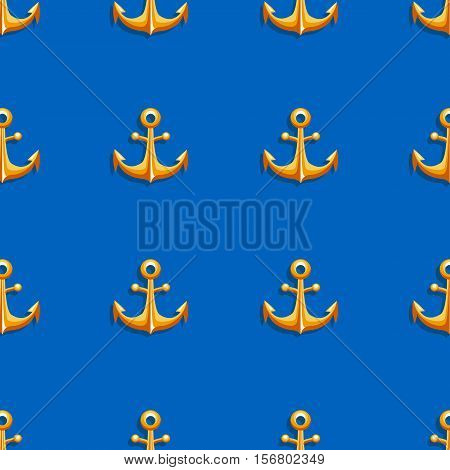 Vector background seamless pattern with sea and river anchors.