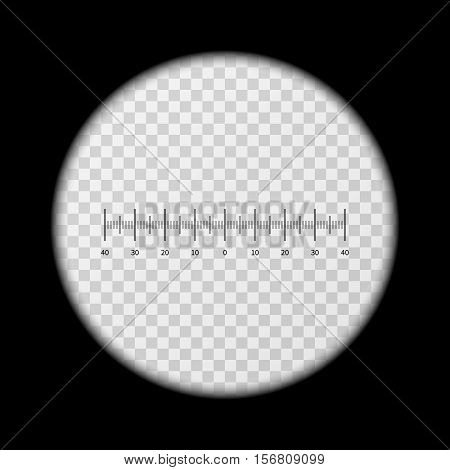 Monoculars, spyglass view vector template. View with monocular, shape of optics monoculars illustration