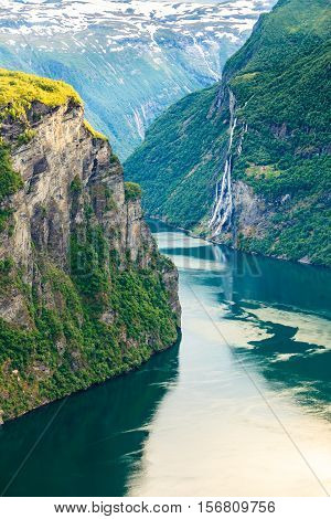 View On Geirangerfjord From Flydasjuvet Viewpoint Norway