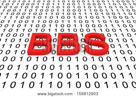 BBS in the form of binary code, 3D illustration