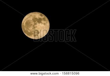 Supermoon rising in the Texas night sky on November 14 2016.