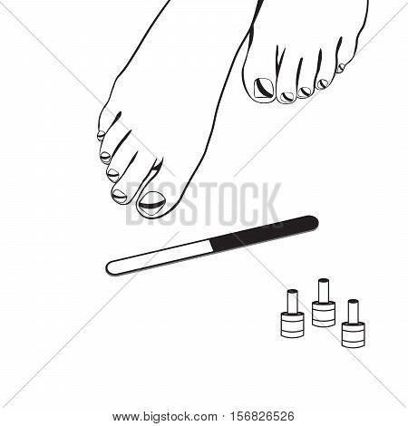 Foot care pedicure spa pedicure vector illustration