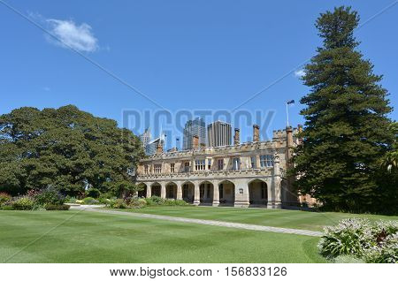 Sydney Australia - October 23 2016: The Government House in Sydney New South Wales Australia