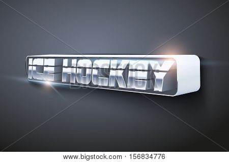 The word Hockey. Symbol of sport. Yame and sign. Vector Illustration.