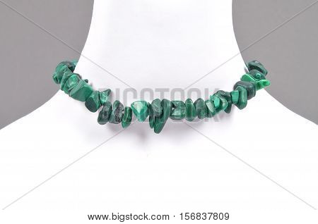 Splintered Malachite Chain On Bust