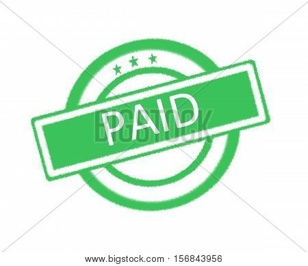 Illustration of Paid word written on green rubber stamp