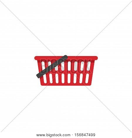 Empty shopping basket vector icon isolated on white background flat style