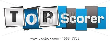 Top scorer text alphabets written over grey blue background.