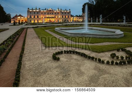 Gardens of the palace complex Branicki in Bialystok Poland.