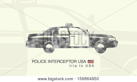 illustration of a car police interceptor USA