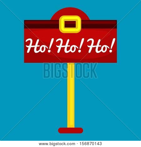 Christmas letter box to Santa isolated, Santa Claus xmas mail delivery postbox vector llustration, hohoho.