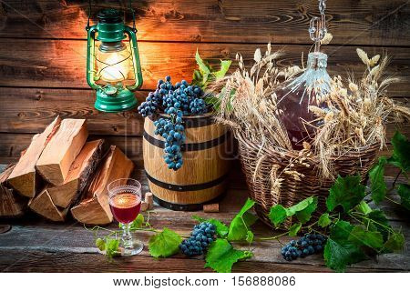 Tasting Red Wine Straight From The Demijohn