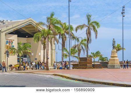RECIFE, BRAZIL, JANUARY - 2016 - Marco Zero square a traditional touristic landmark zone in Recife Brazil
