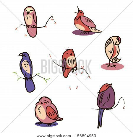 Great designed set of cartoon birds that can be used in various templates