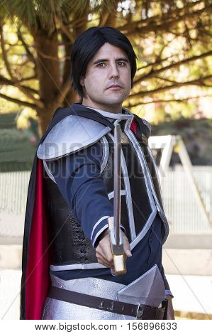 SELARGIUS, ITALY - October 19, 2014: The enchanted garden in Cosplay - 2nd edition - Sardinia - portrait of a man in the cosplay costume