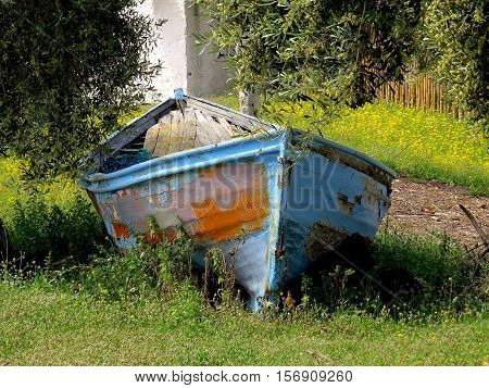 lonely boat.Years of tiredness and now a quiet life.