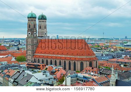 The Frauenkirche (Cathedral of Our Dear Lady) church in the Bavarian, Munich