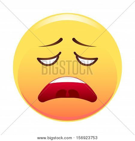 Smiley. Sad emoticon. Vector illustration. Isolated on white background.