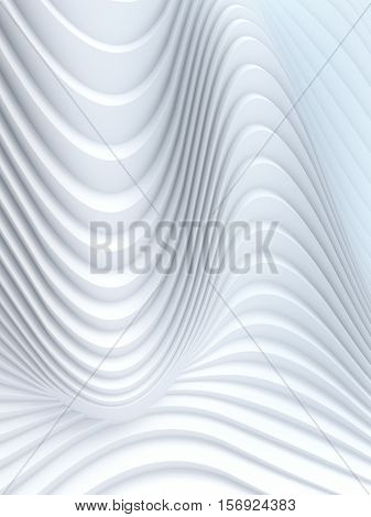 Wave band surface Abstract white background 3d rendering