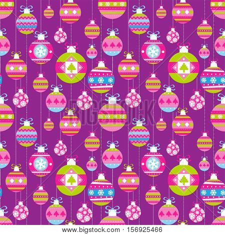 Holiday seamless background with christmas balls