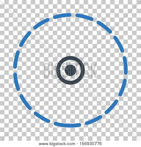 Round Area EPS vector pictograph. Illustration style is flat iconic bicolor smooth blue symbol.