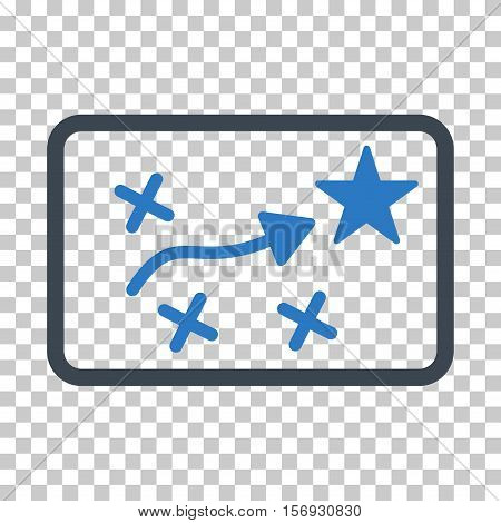 Route Plan EPS vector icon. Illustration style is flat iconic bicolor smooth blue symbol.